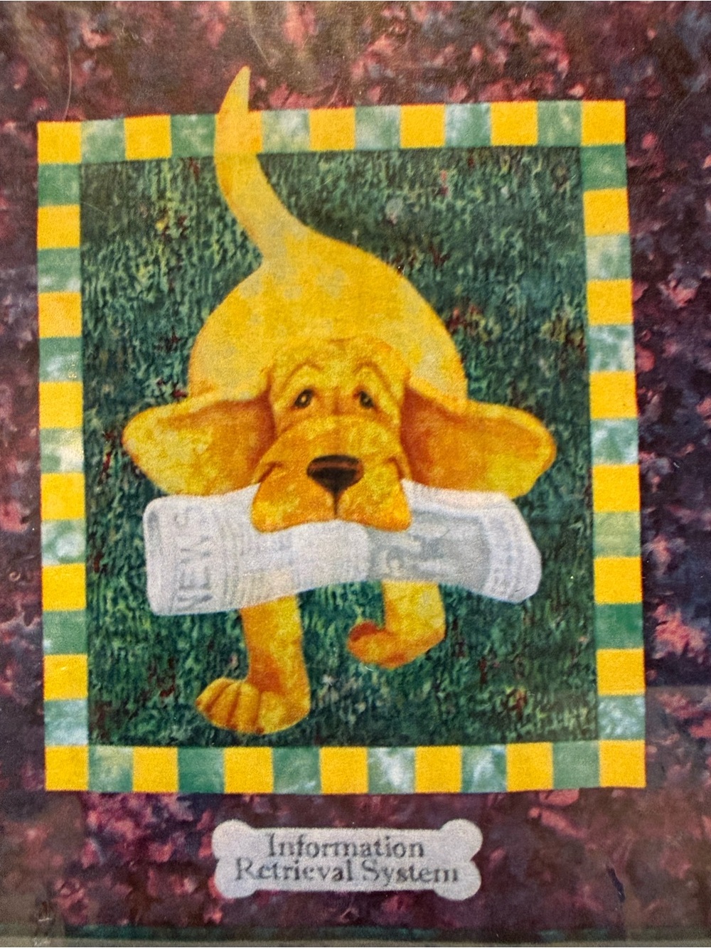 Sewing Vintage Quilt 2001 Craft Pattern of Yellow Dog Print Pet Retriever